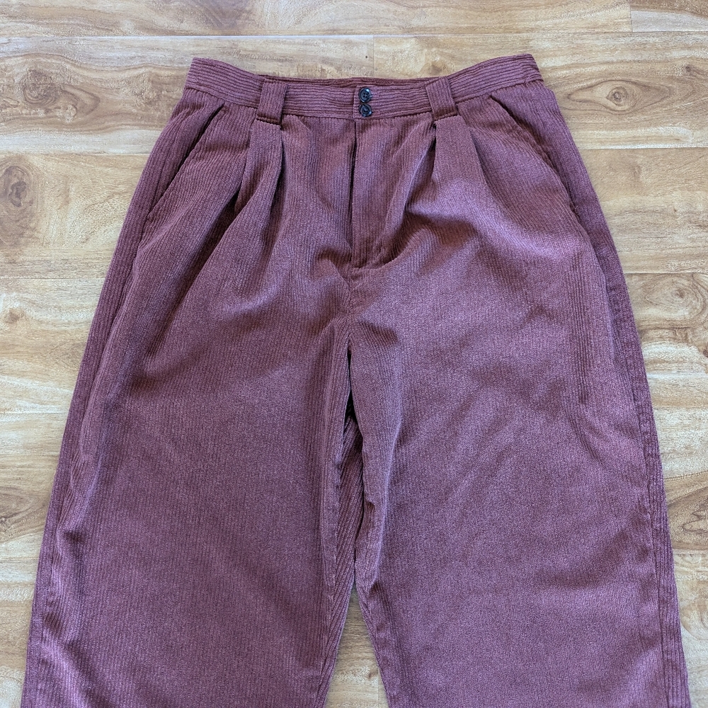 Madewell Corduroy High-Rise Tapered Pants Size 10 Dusty Redwood - Picture 5 of 15